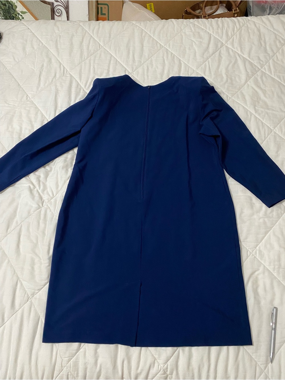 Bedford Fair Vintage classic  Navy Long Sleeve Shift Dress size 16